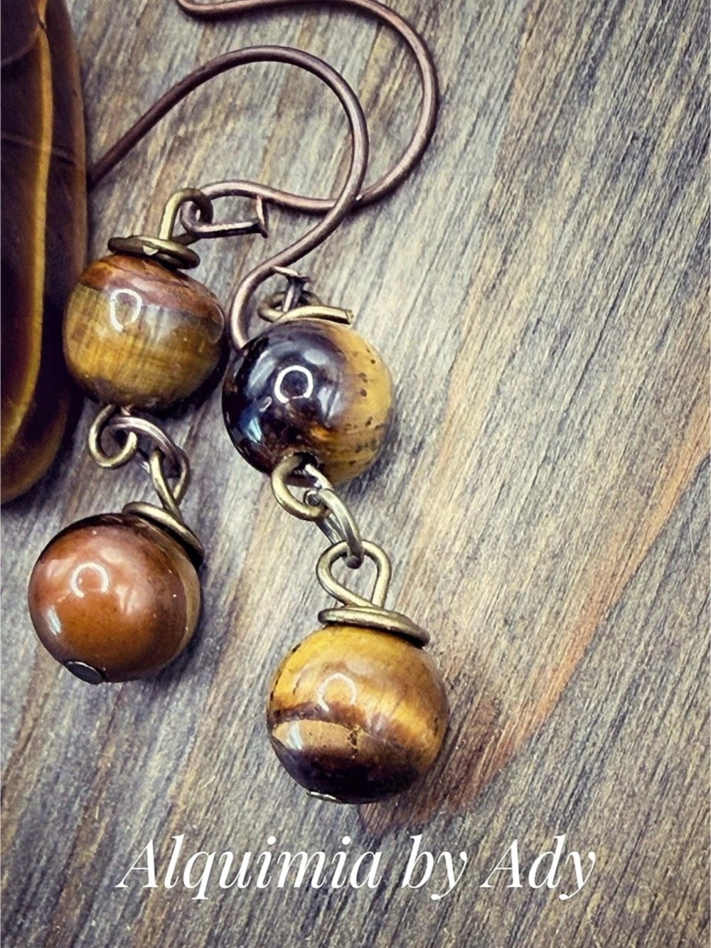Boho + Tiger’s eye earrings Beaded Dangle Earrings